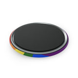 Pride Flag Magnet: Wavey Round Button for Fridge