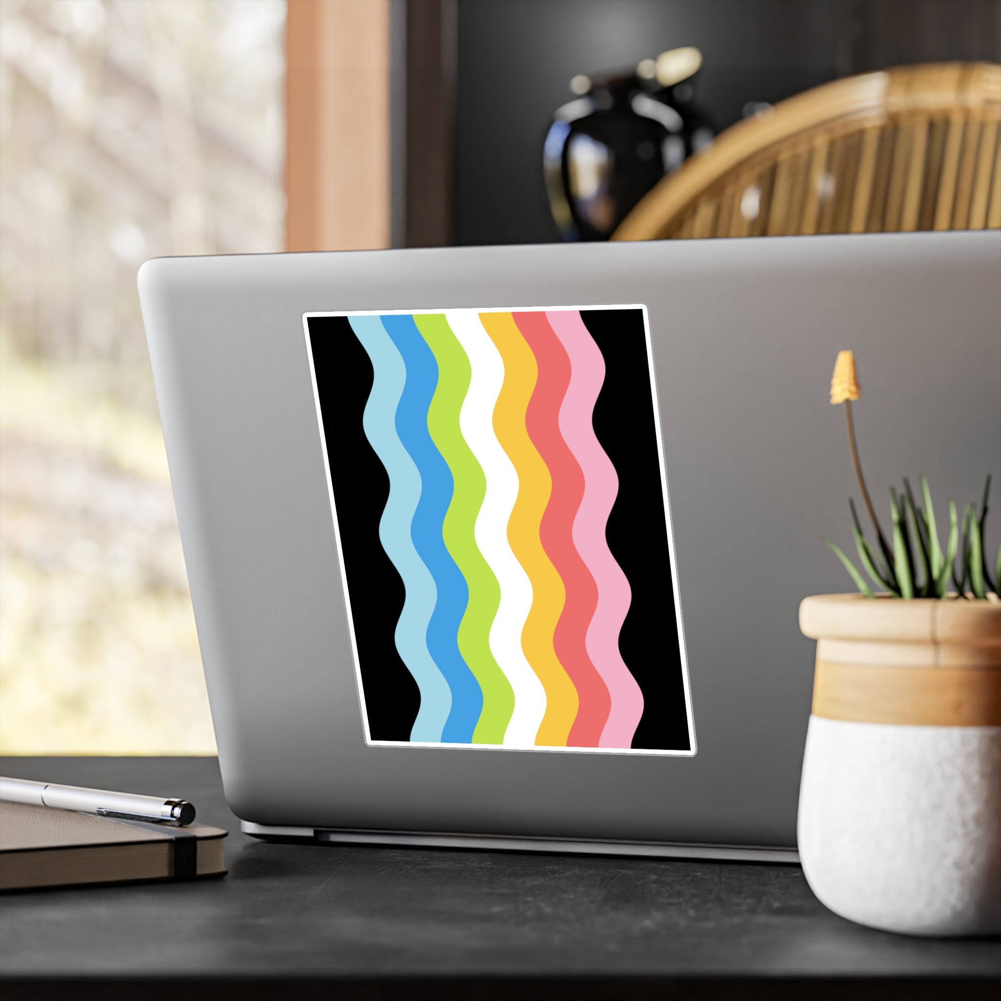 Queer Pride Flag Ripple Decal: Wavey Pride Sticker