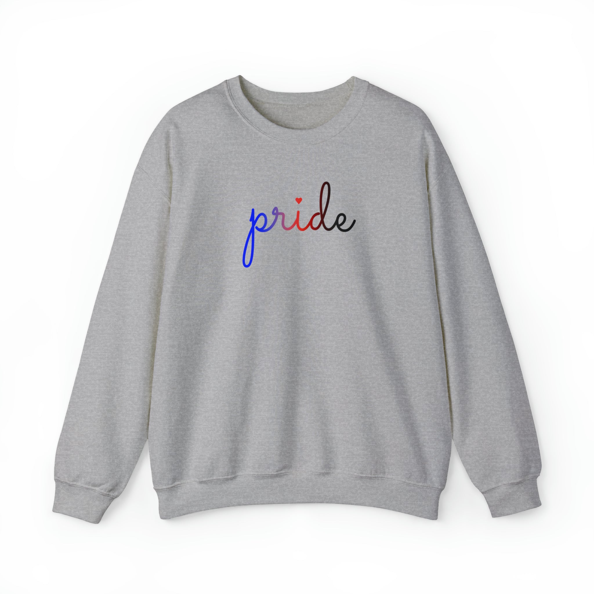 Polyamory Pride Sweater: Flowing Cursive 'Pride' in Gradient Hues