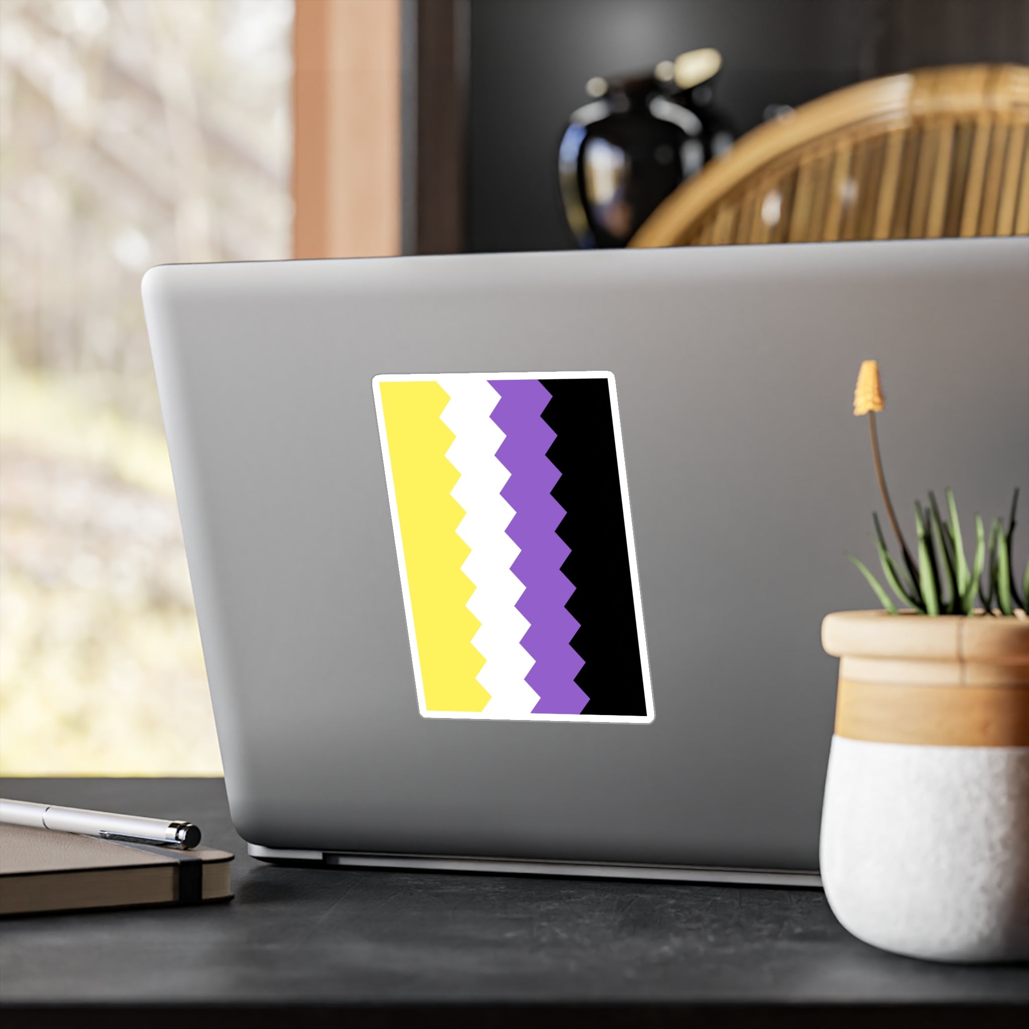 Nonbinary Flag Wavey Decal: Sharp Pride Sticker