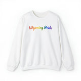 Wyoming Pride Sweatshirt: Flowing Cursive Design with LGBTQ+ Gradient