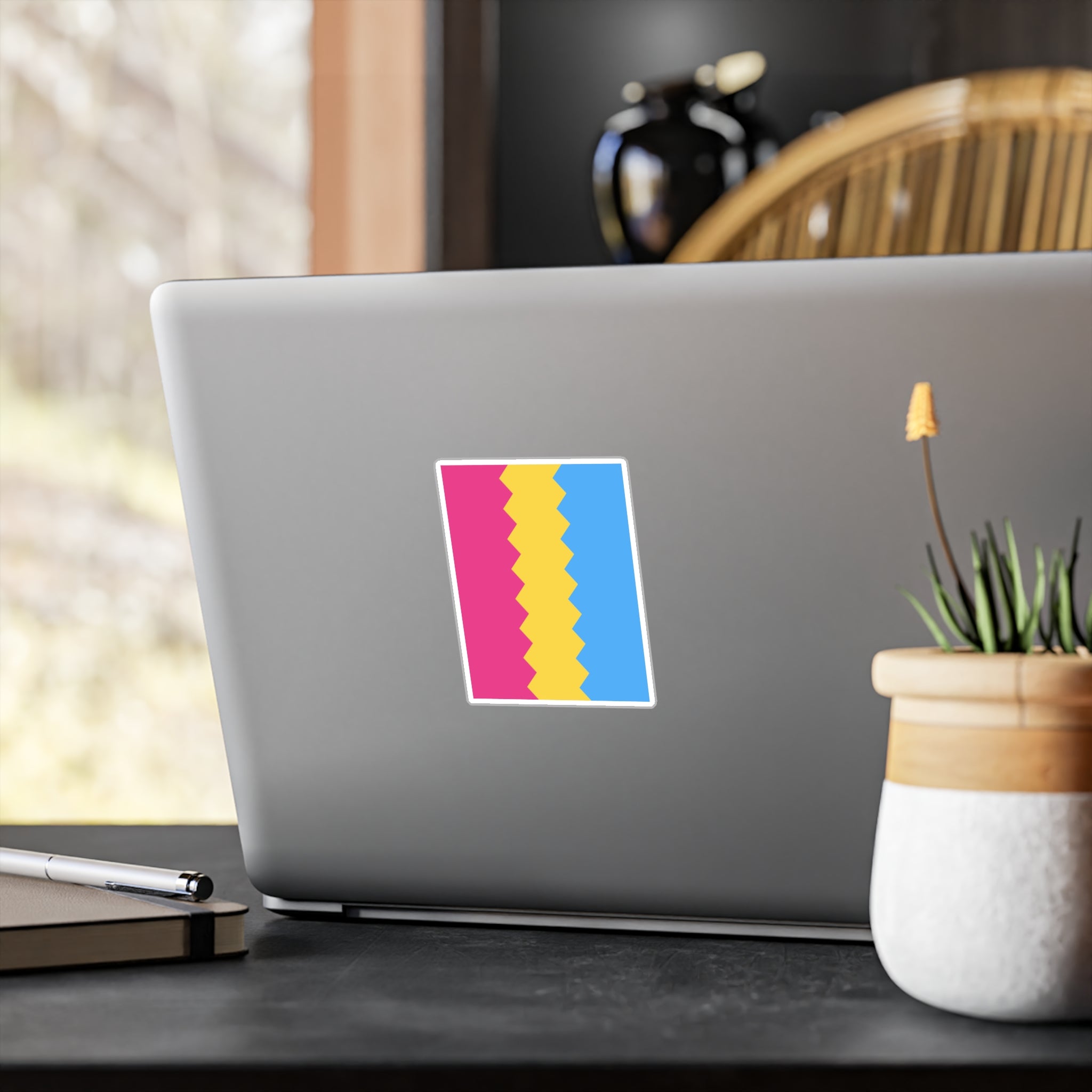 Pansexual Flag Wavey Decal: Sharp Pride Sticker
