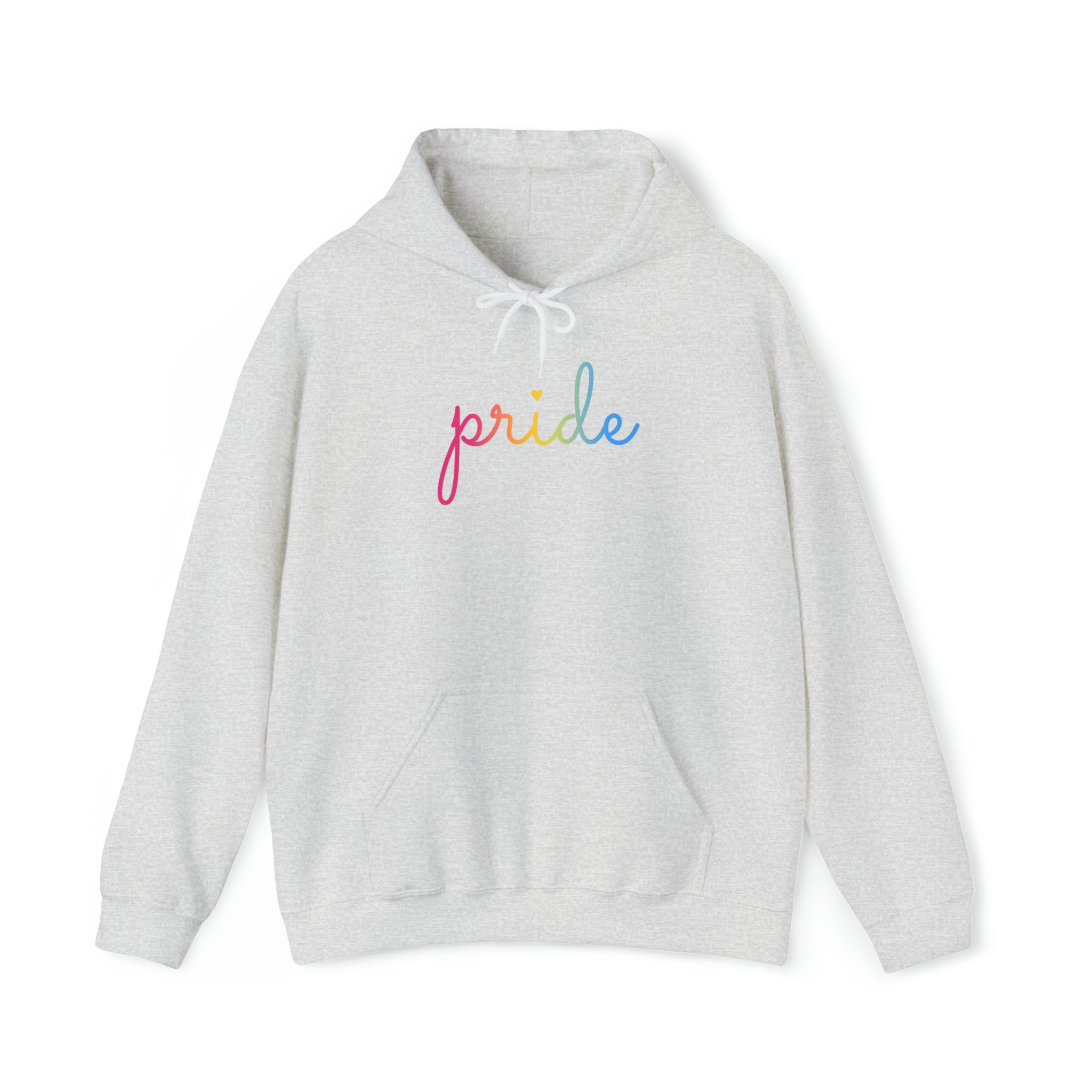 Pansexual Pride Hoodie: Flowing Cursive 'Pride' in Gradient Hues