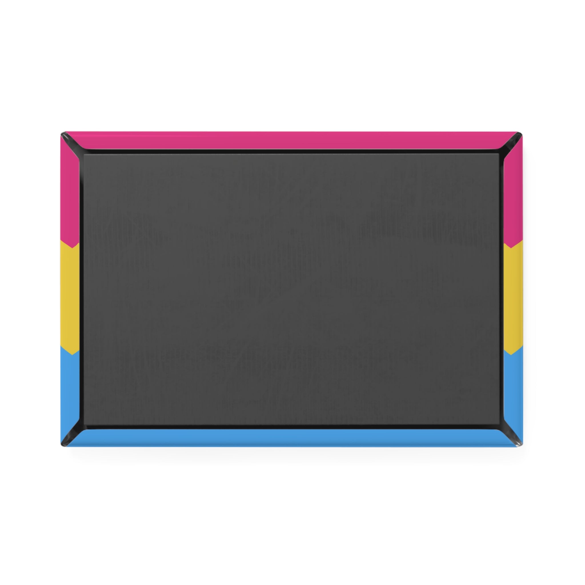 Pansexual Pride Flag Magnet: Wavey Rectangle Button for Fridge