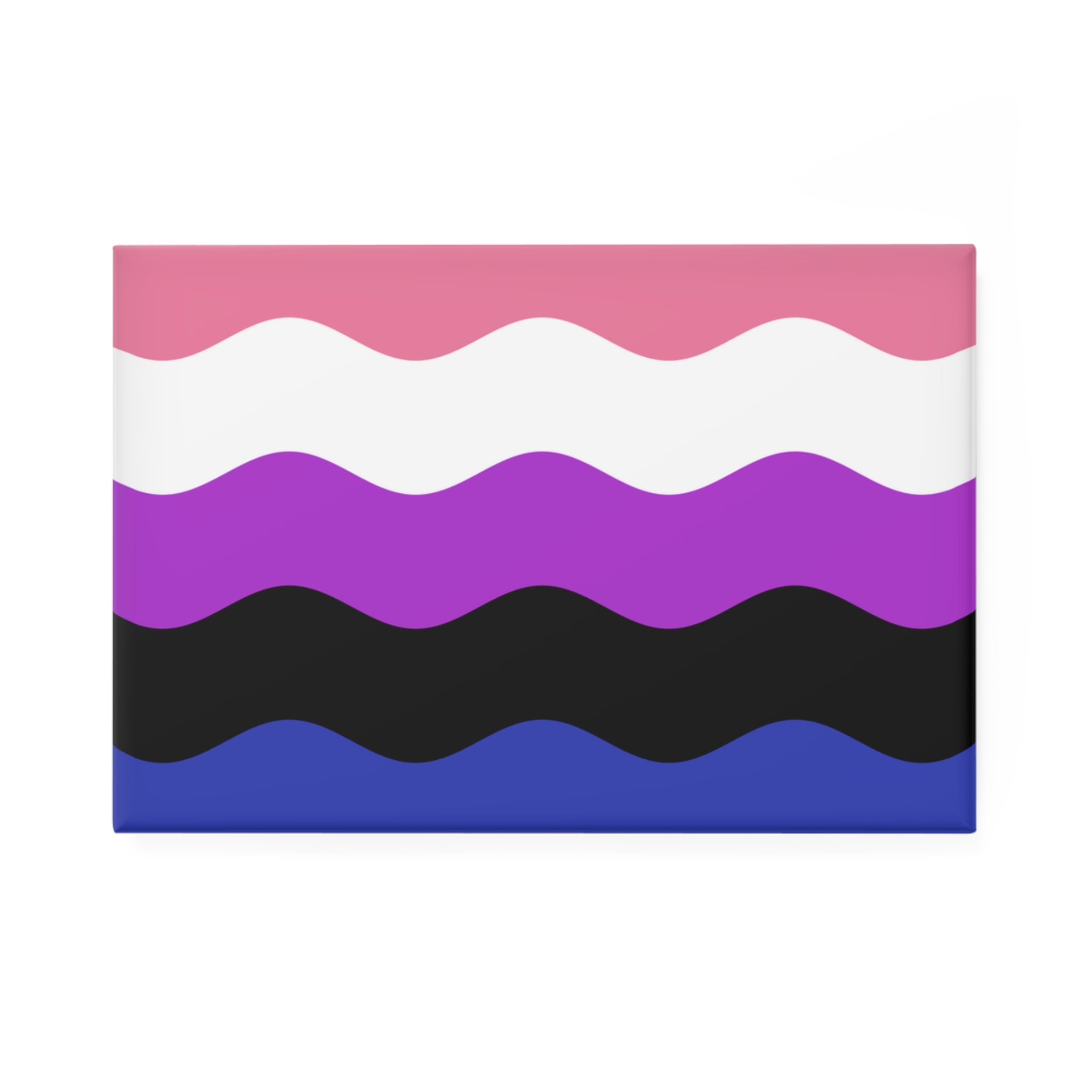 Genderfluid Pride Flag Magnet: Ripple Rectangle Button for Fridge