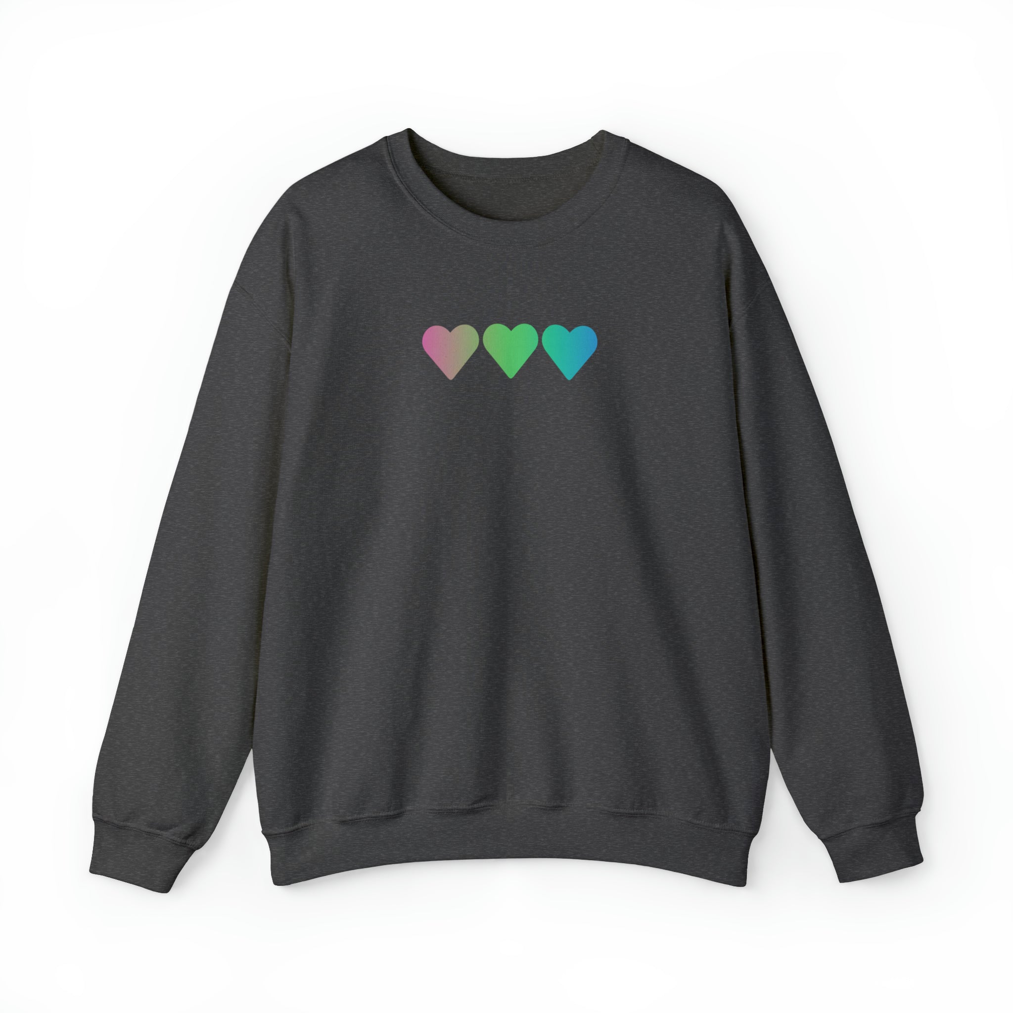 Polysexual Flag Hearts Sweatshirt: Pride LGBTQ+ Gradient Design