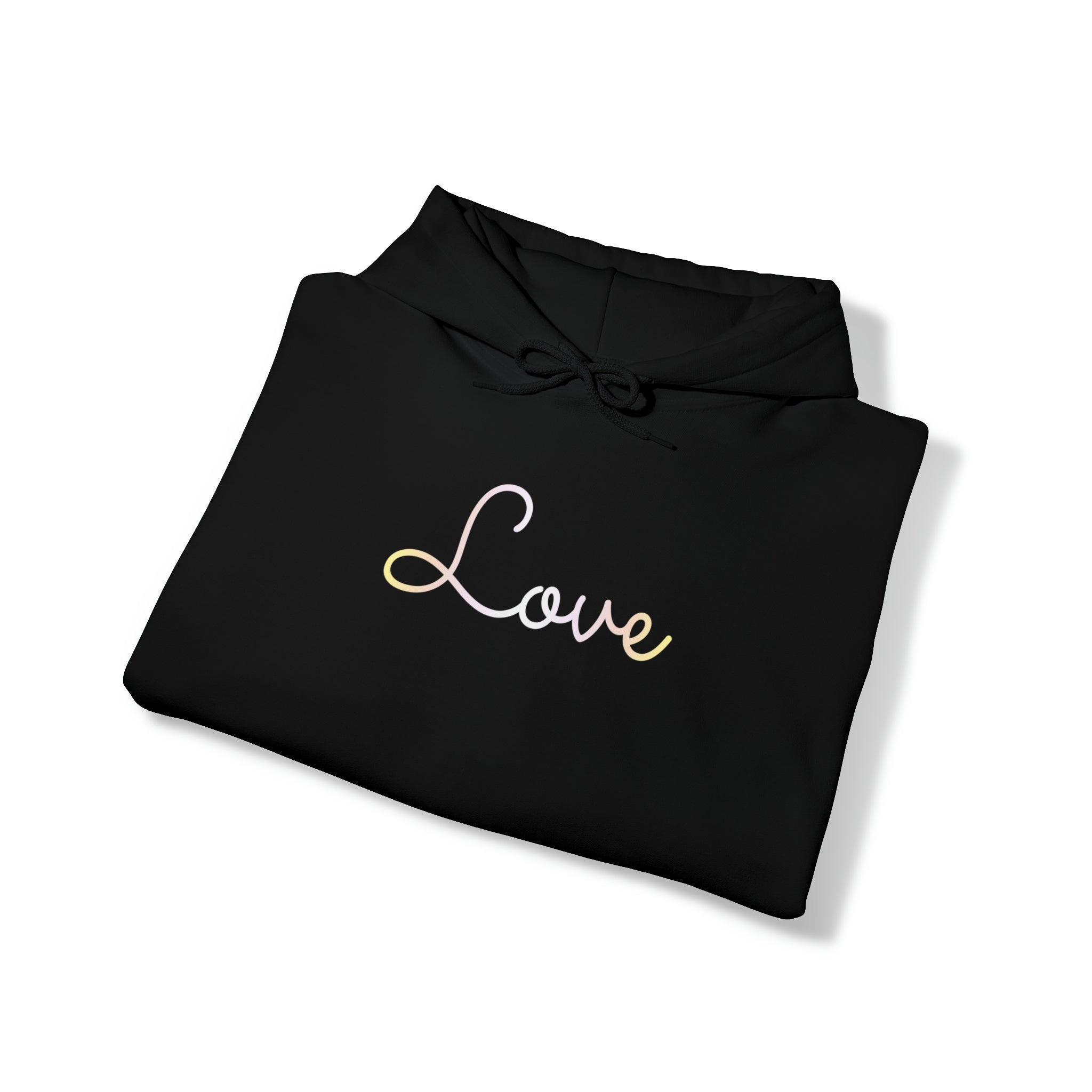 Pangender Love Script Hoodie: Subtly Elegant Pride Sweatshirt