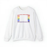 Wyoming Pride Flag Sweater: Rainbow LGBTQ+ State Silhouette Distressed Sweatshirt