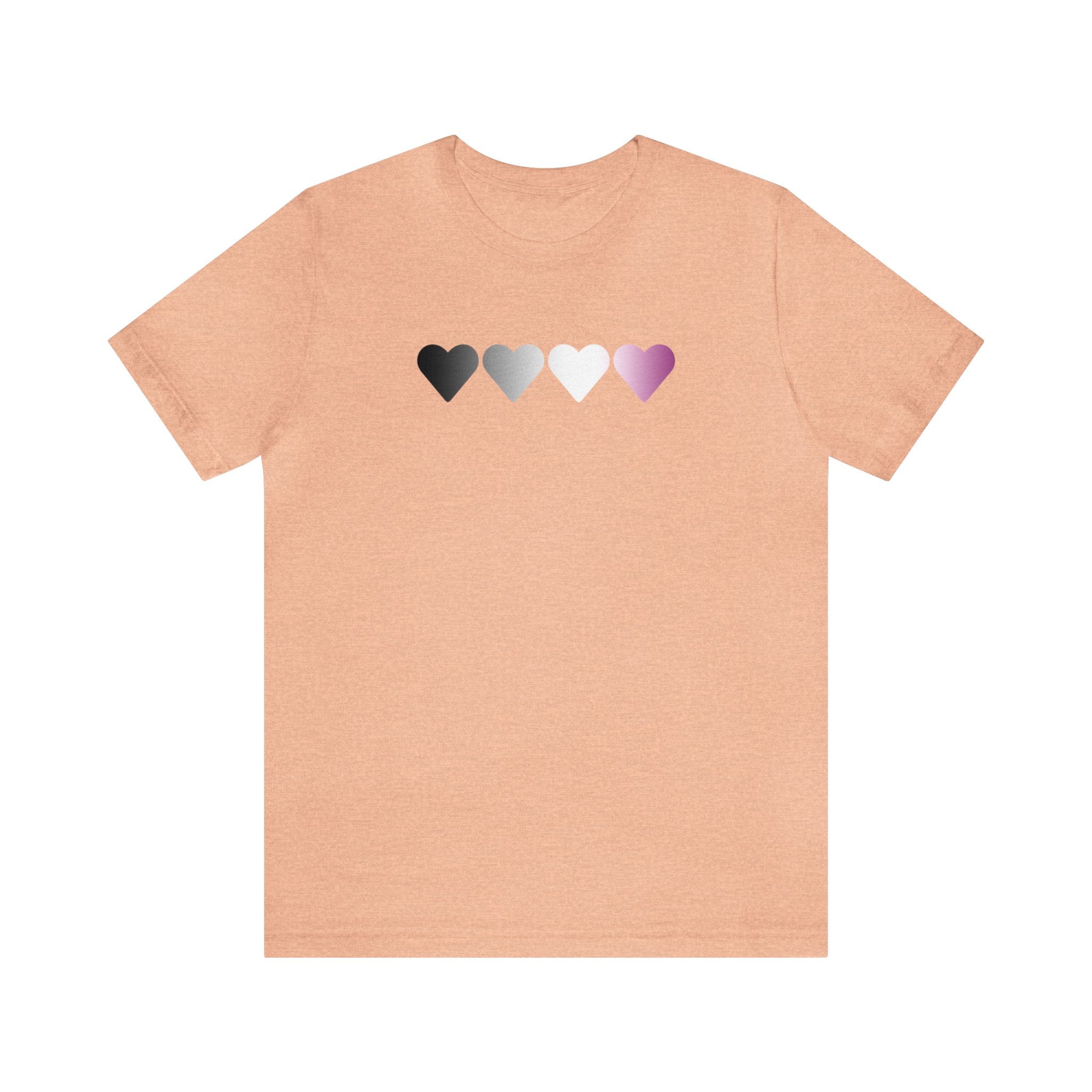 Asexual Flag Hearts T-Shirt: Pride LGBTQ+ Gradient Design