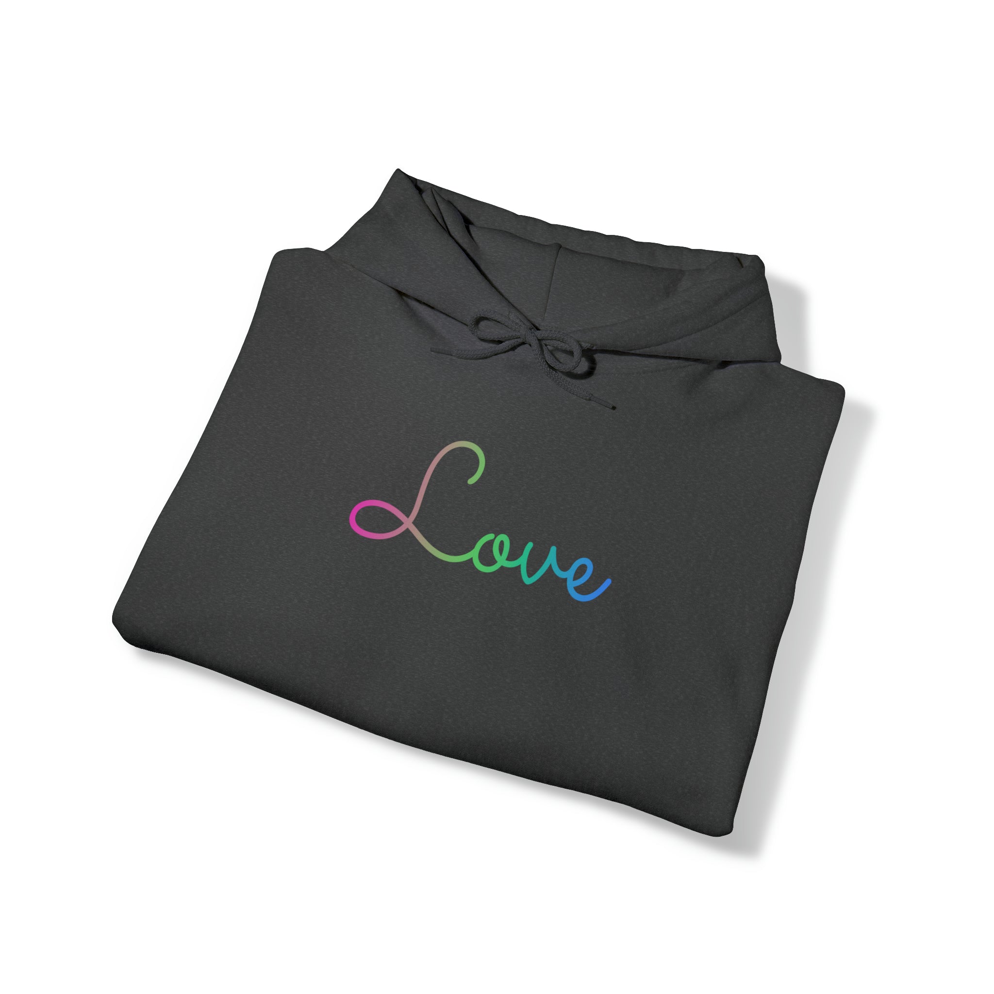 Polysexual Love Script Hoodie: Subtly Elegant Pride Sweatshirt