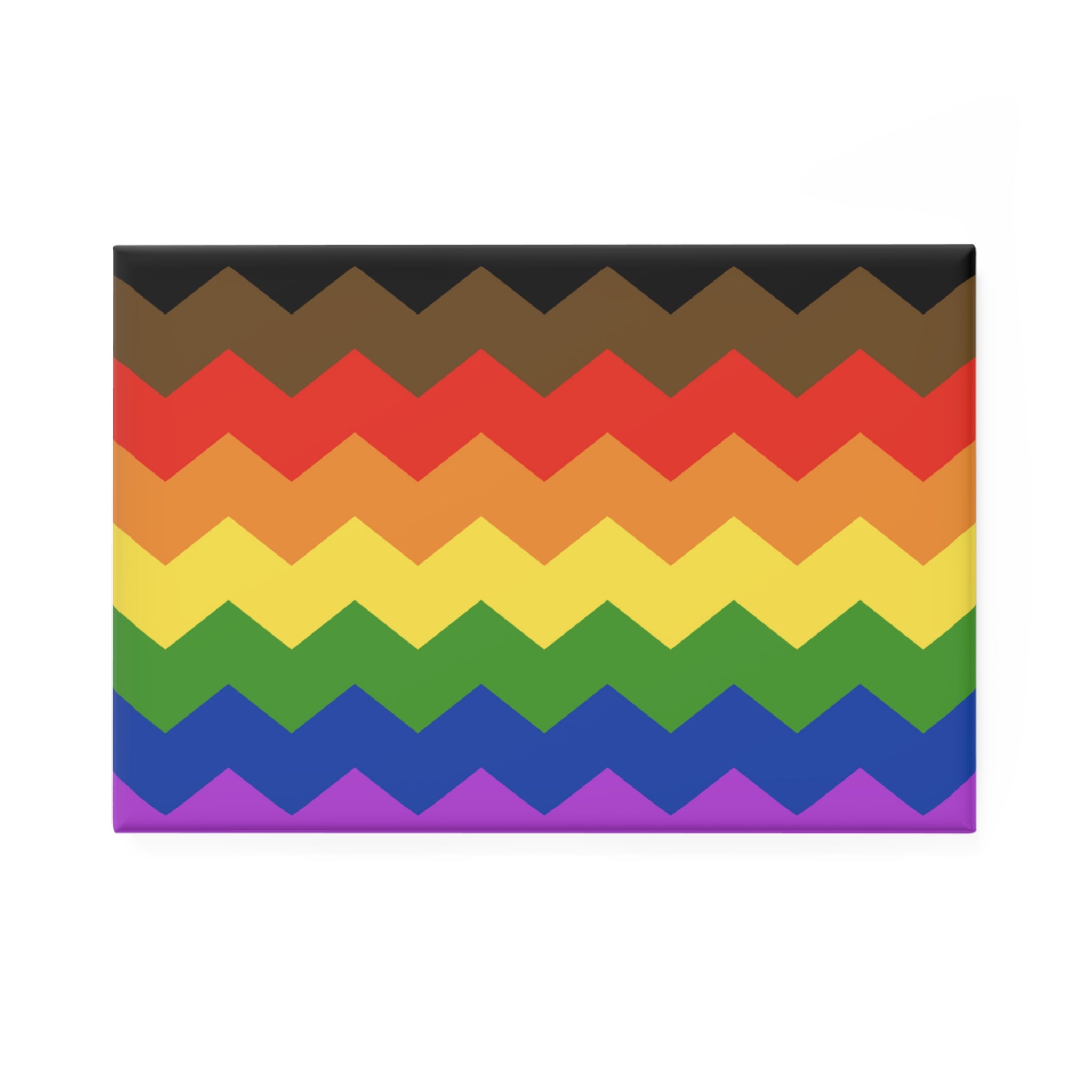 Philadelphia Pride Flag Magnet: Wavey Rectangle Button for Fridge