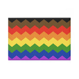 Philadelphia Pride Flag Magnet: Wavey Rectangle Button for Fridge