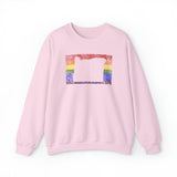 Oregon Pride Flag Sweater: Rainbow LGBTQ+ State Silhouette Distressed Sweatshirt