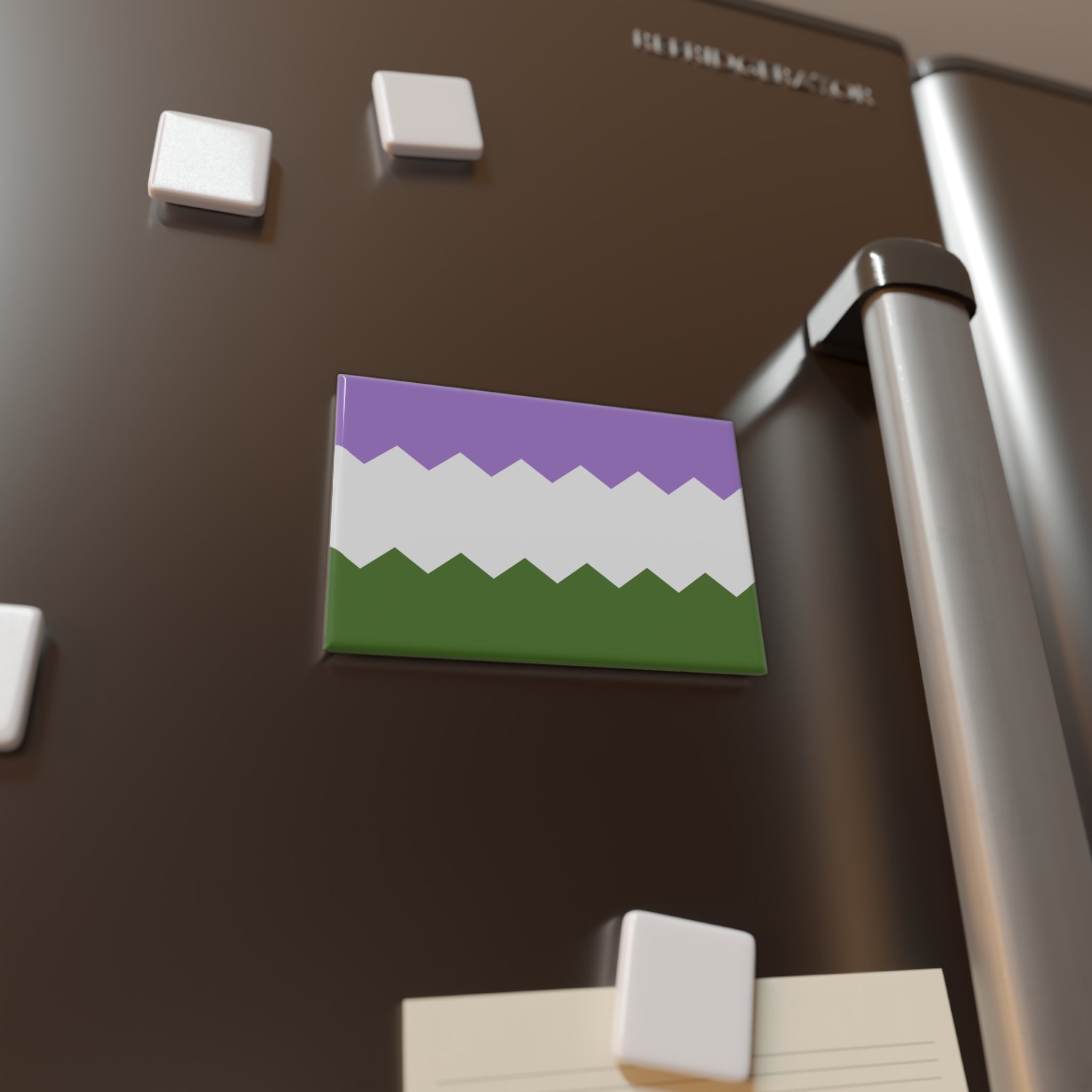 Genderqueer Pride Flag Magnet: Wavey Rectangle Button for Fridge