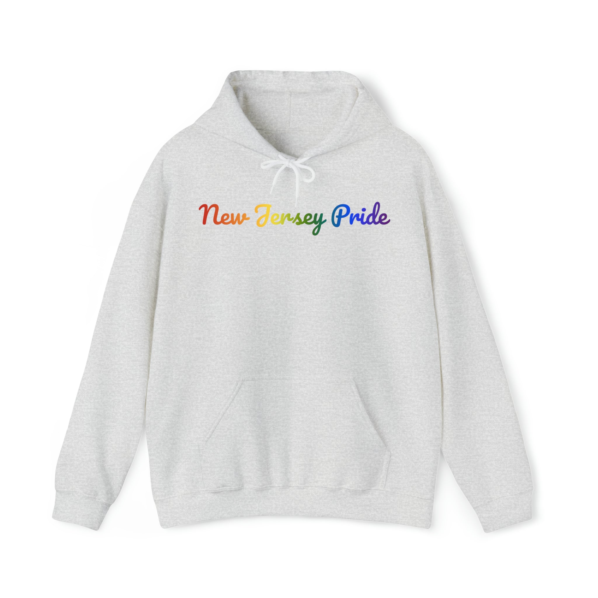 New Jersey Pride Hoodie: Flowing Cursive Design with LGBTQ+ Gradient