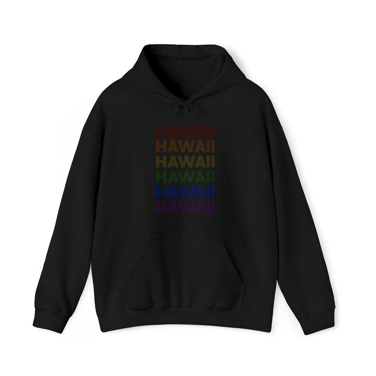 Hawaii LGBTQ+ Pride Flag, Faded Black Hoodie