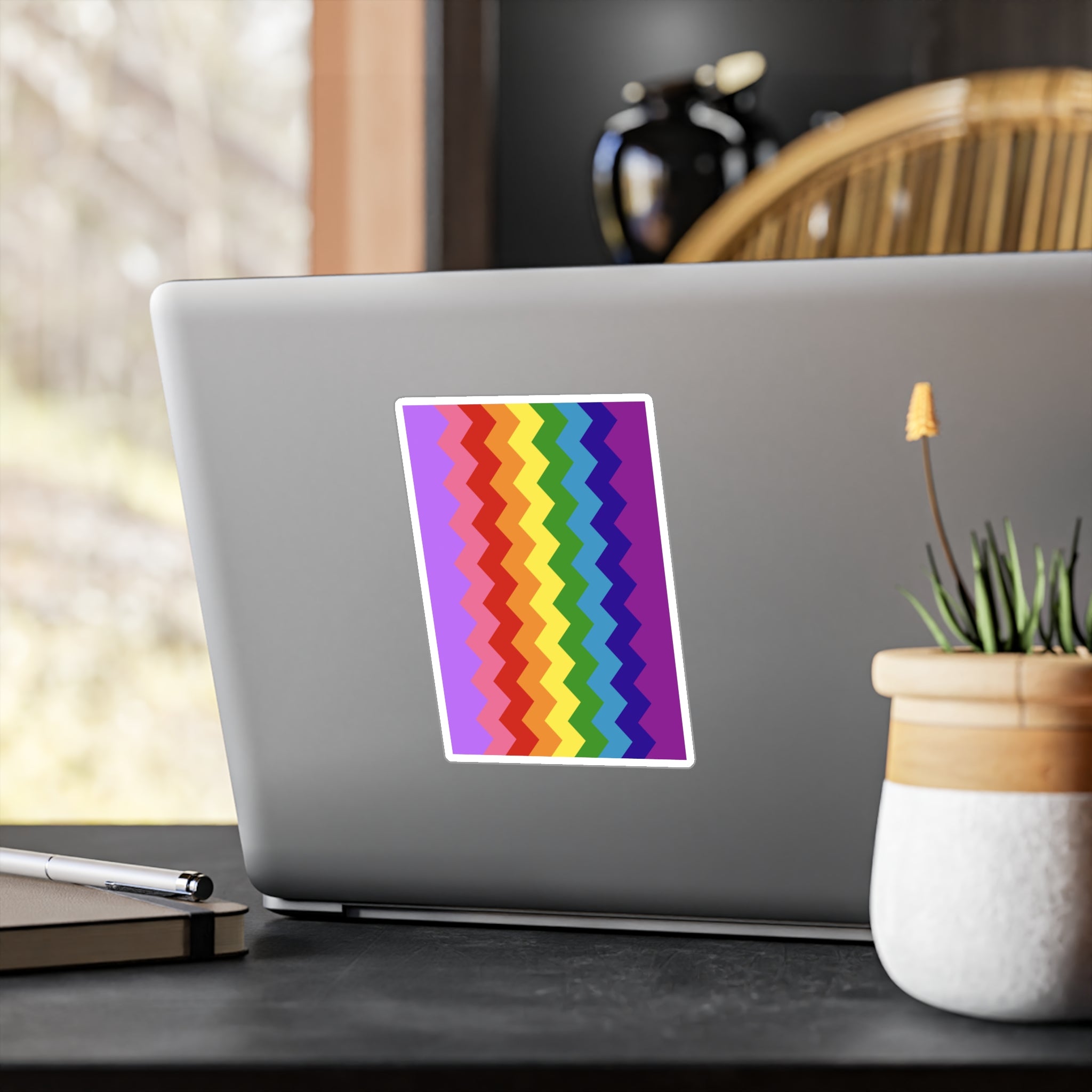 LGBTQ+ Flag Wavey Decal: Sharp Pride Sticker