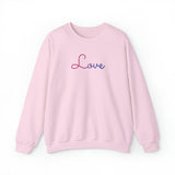 Bisexual Love Script Sweatshirt: Subtly Elegant Pride Sweater