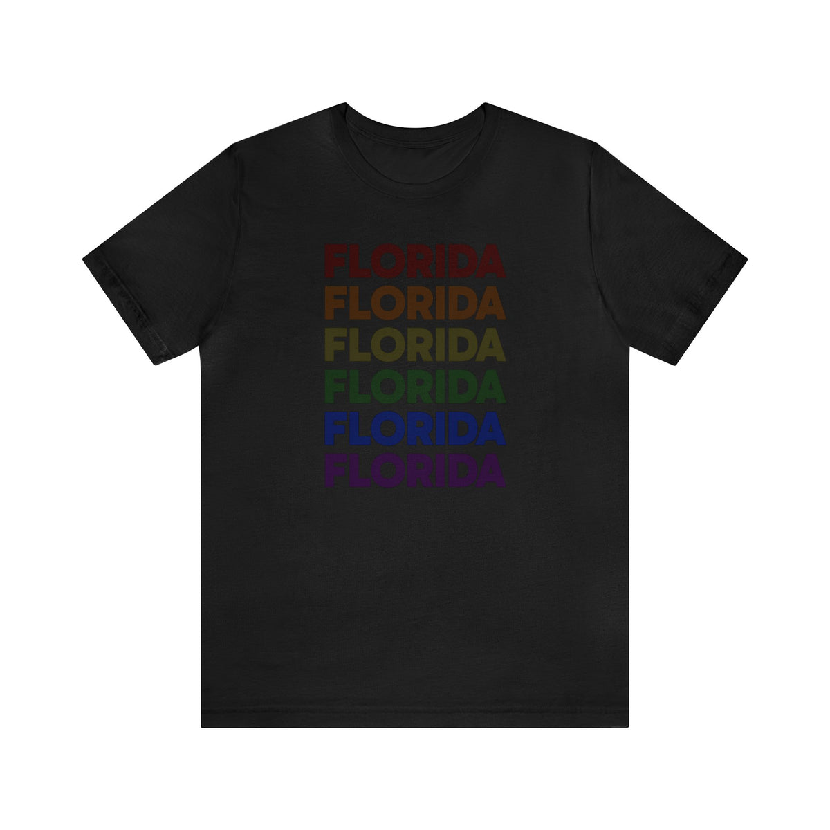 Florida LGBTQ+ Pride Flag, Faded Black T-Shirt