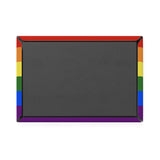 Pride Flag Magnet: Ripple Rectangle Button for Fridge