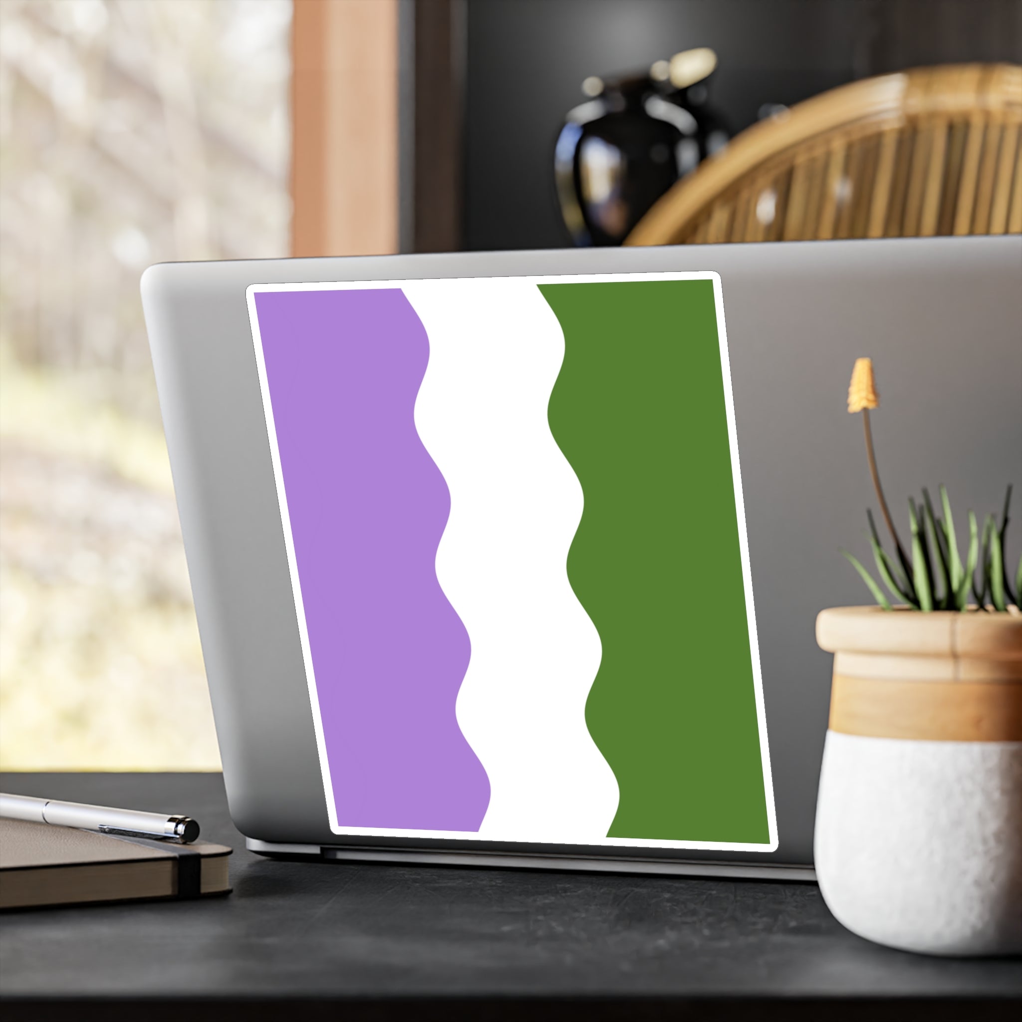 Genderqueer Flag Ripple Decal: Wavey Pride Sticker
