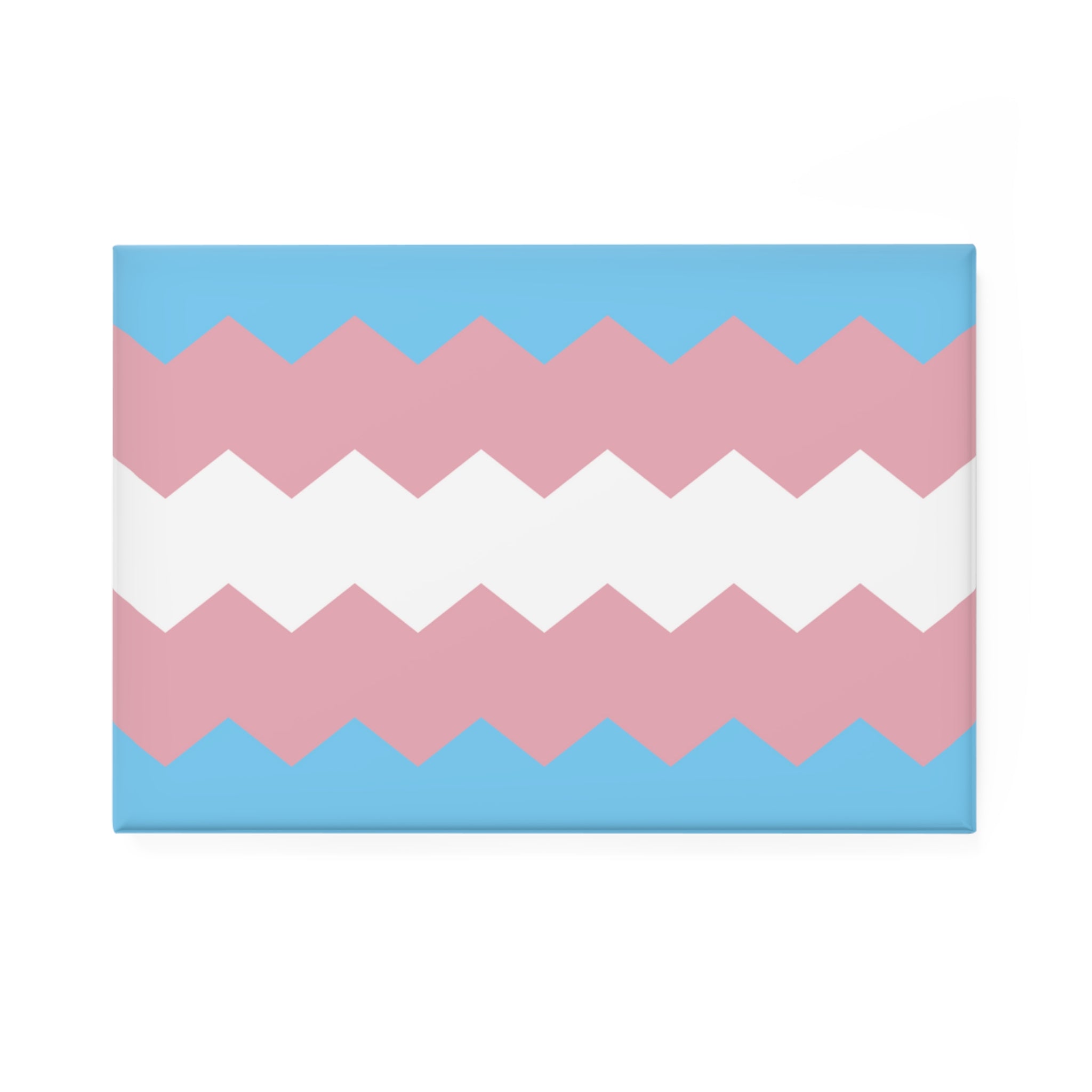 Transgender Pride Flag Magnet: Wavey Rectangle Button for Fridge