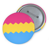Pansexual Pride Flag Pin: Round Button with Sharp Design
