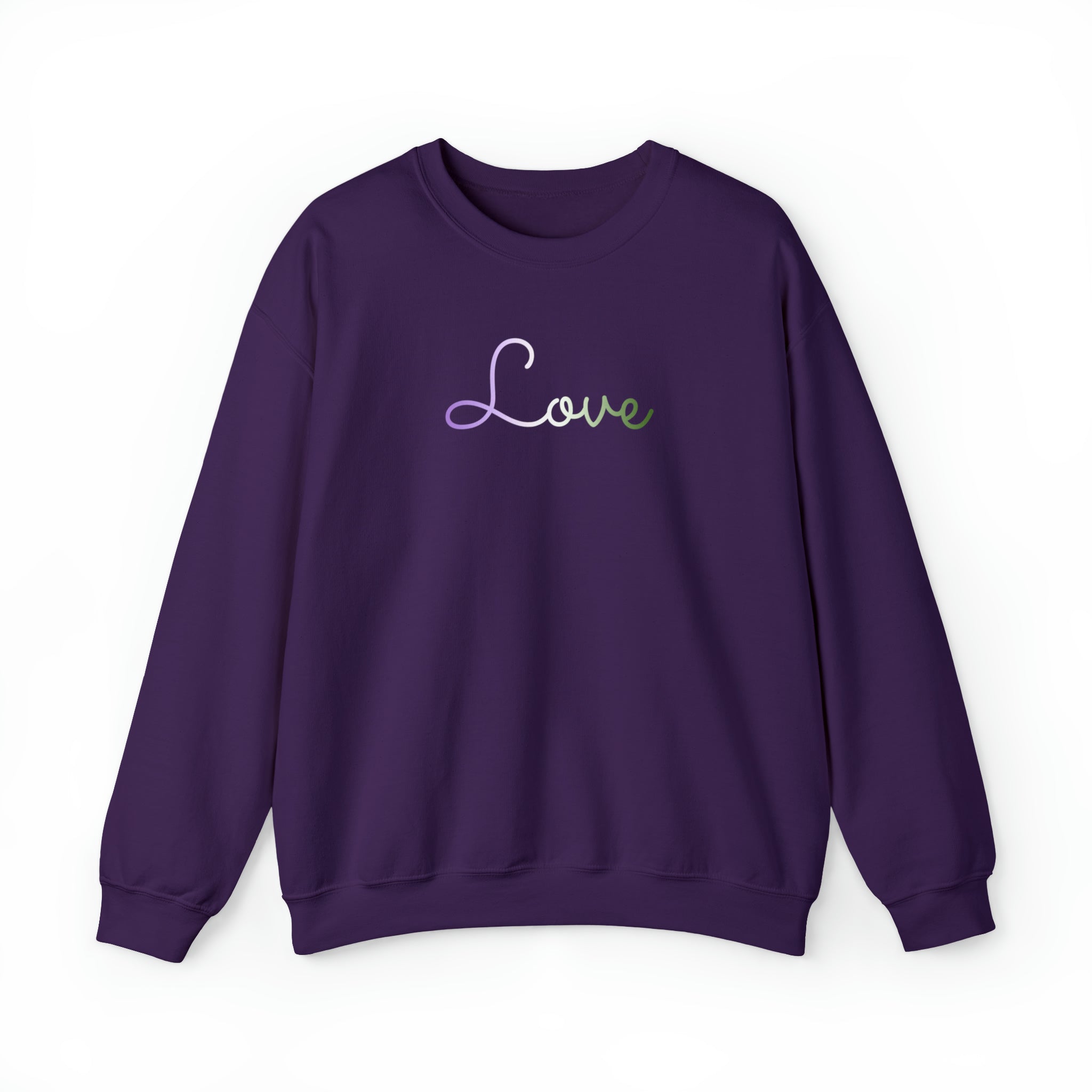 Genderqueer Love Script Sweatshirt: Subtly Elegant Pride Sweater