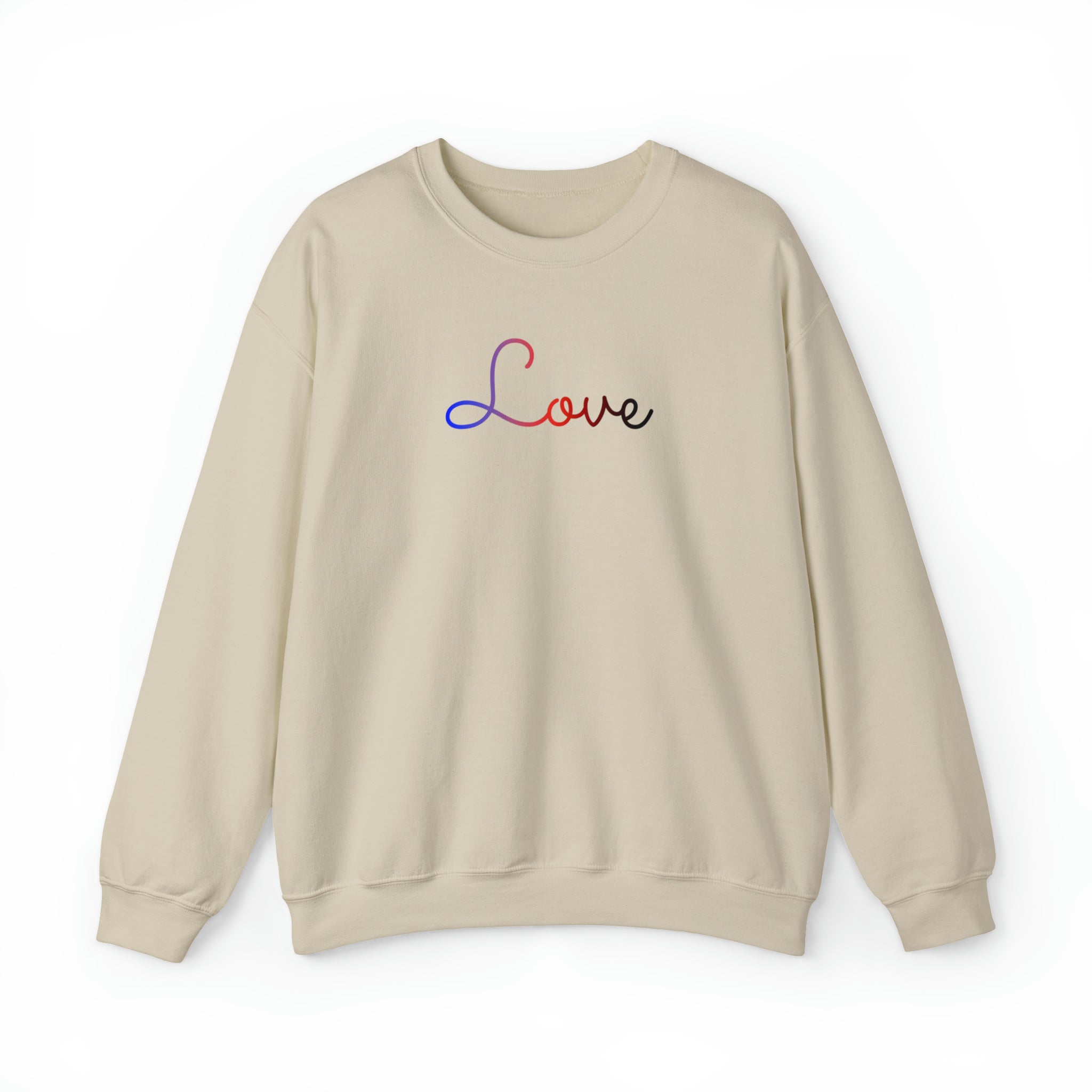 Polyamory Love Script Sweatshirt: Subtly Elegant Pride Sweater