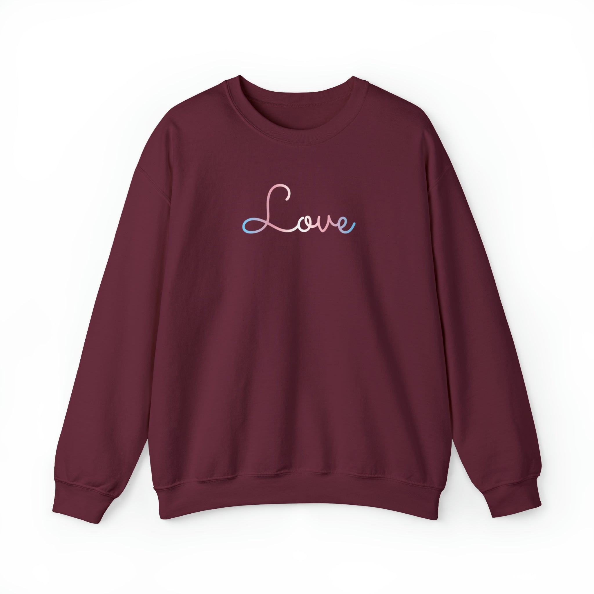 Transgender Love Script Sweatshirt: Subtly Elegant Pride Sweater
