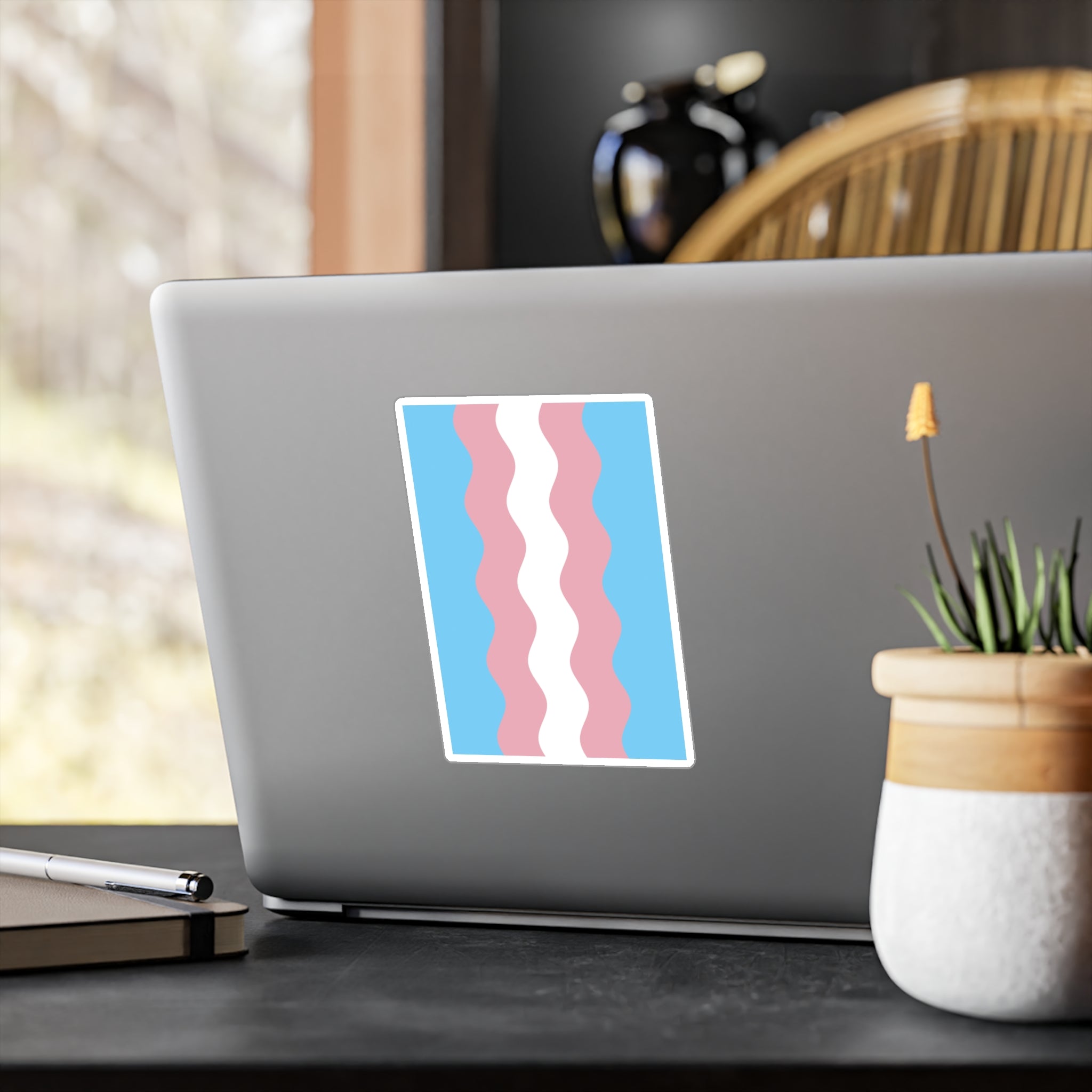Transgender Flag Ripple Decal: Wavey Pride Sticker