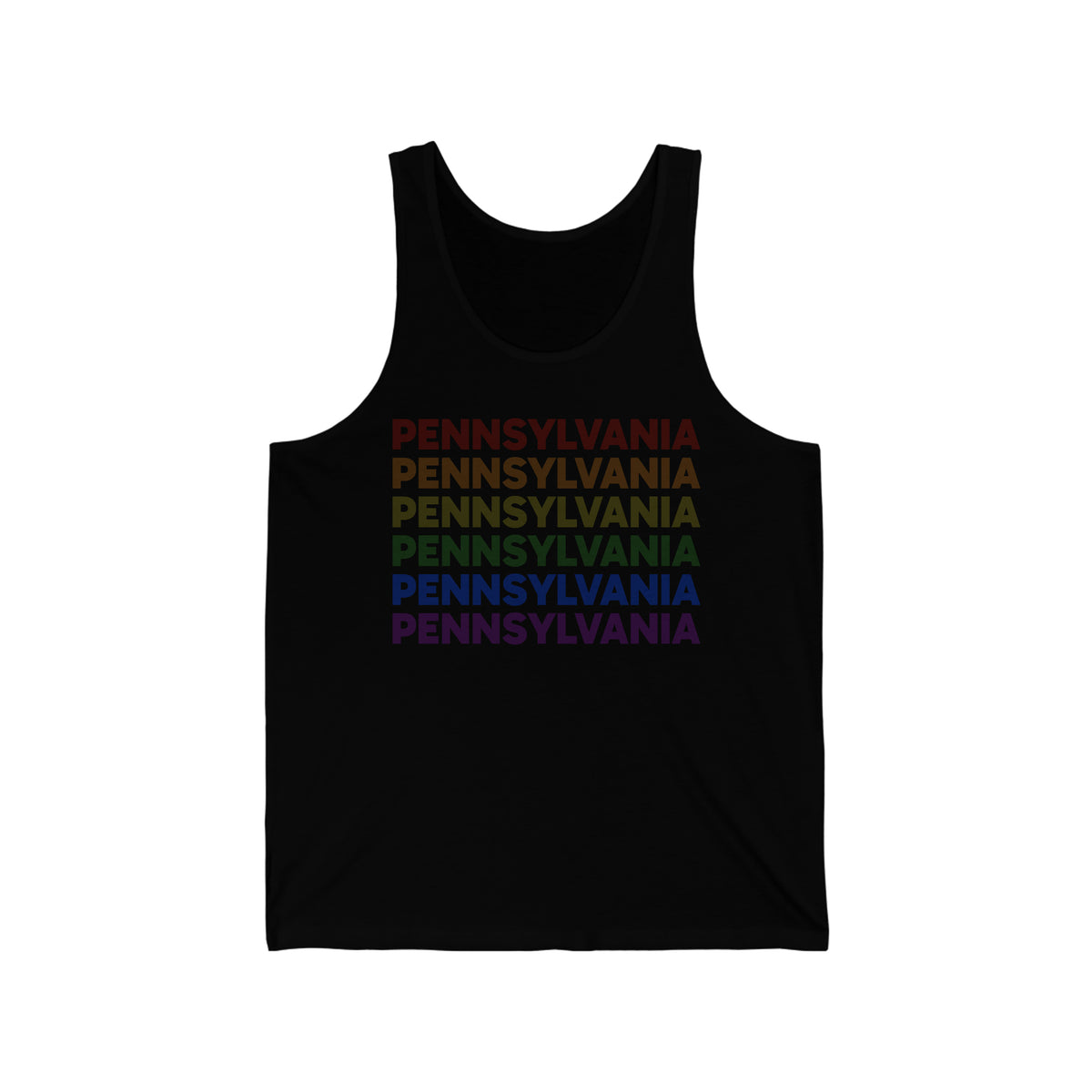 Pennsylvania LGBTQ+ Pride Flag, Faded Black Tank-Top