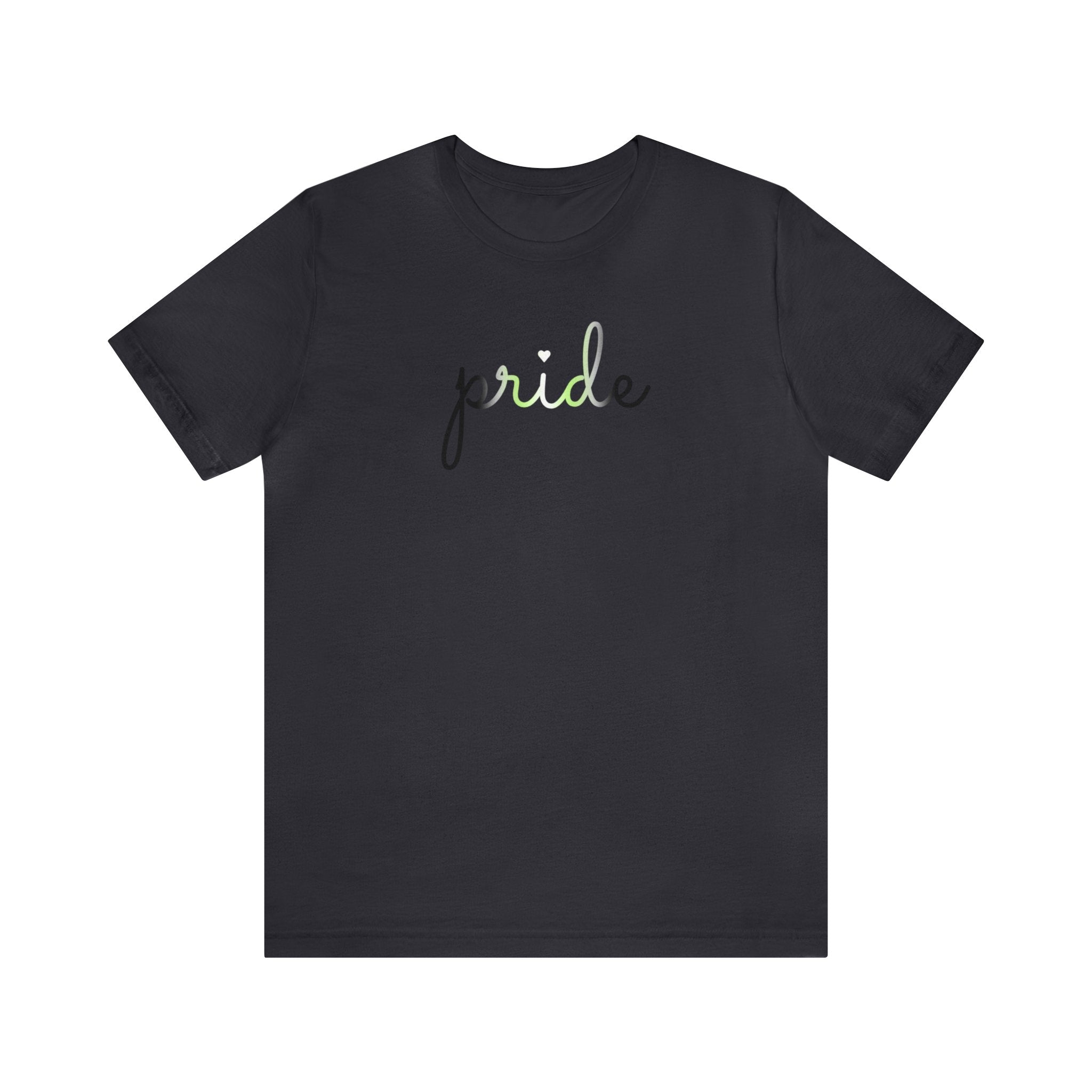 Agender Pride T-Shirt: Flowing Cursive 'Pride' in Gradient Hues