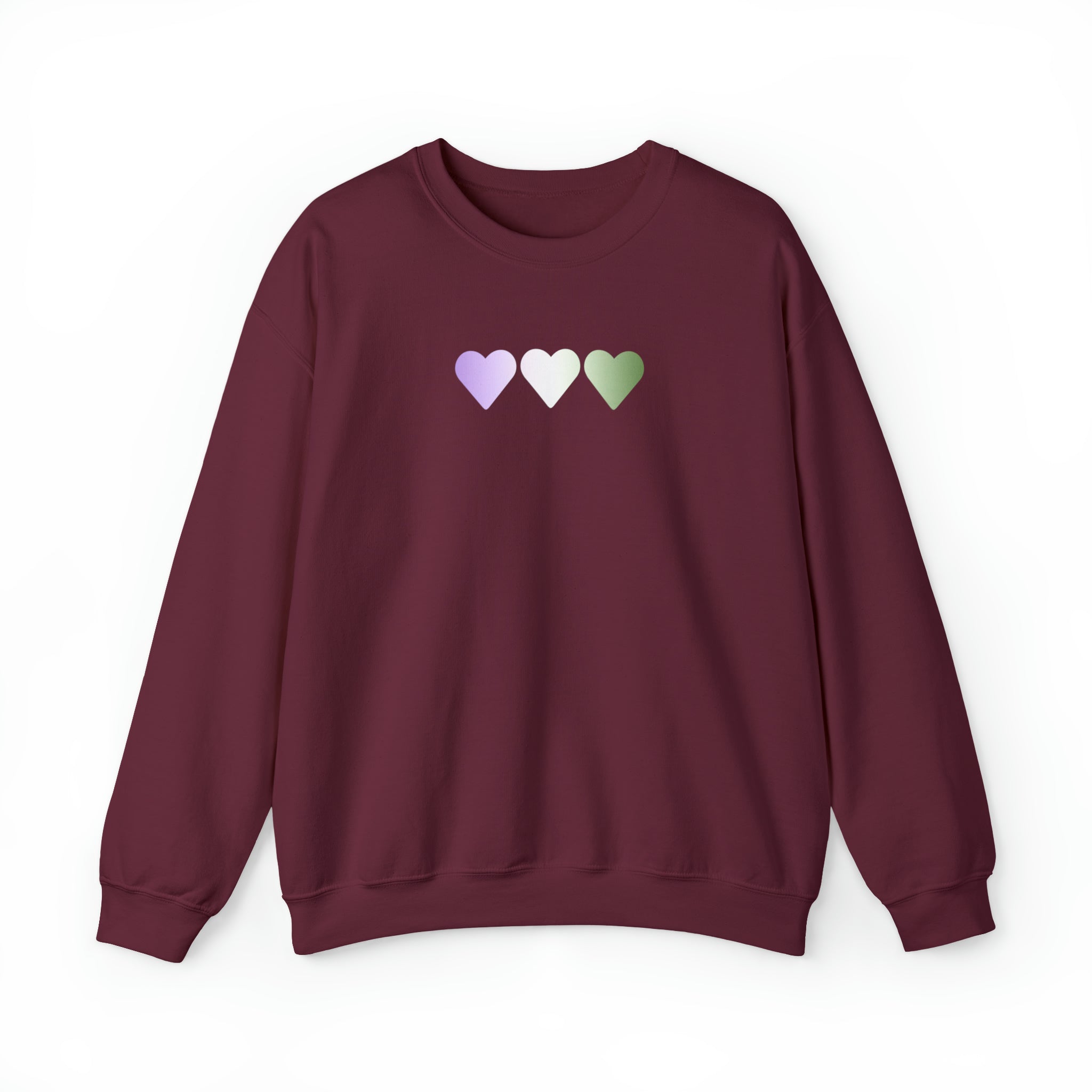 Genderqueer Flag Hearts Sweatshirt: Pride LGBTQ+ Gradient Design