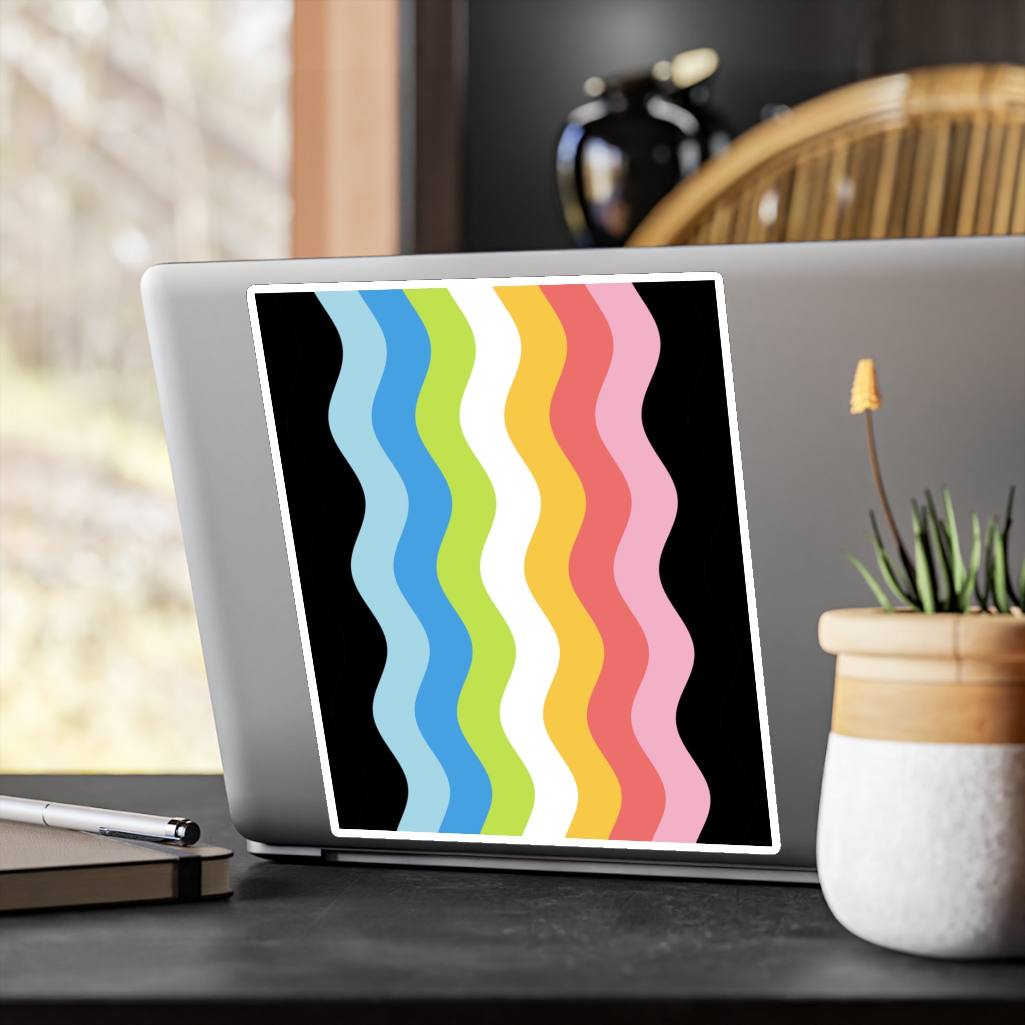 Queer Pride Flag Ripple Decal: Wavey Pride Sticker