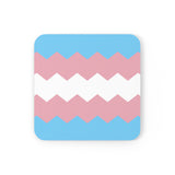 Transgender Flag Coaster Set: 4 Corkwood Wavey Drink Coasters