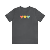 Pansexual Flag Hearts T-Shirt: Pride LGBTQ+ Gradient Design