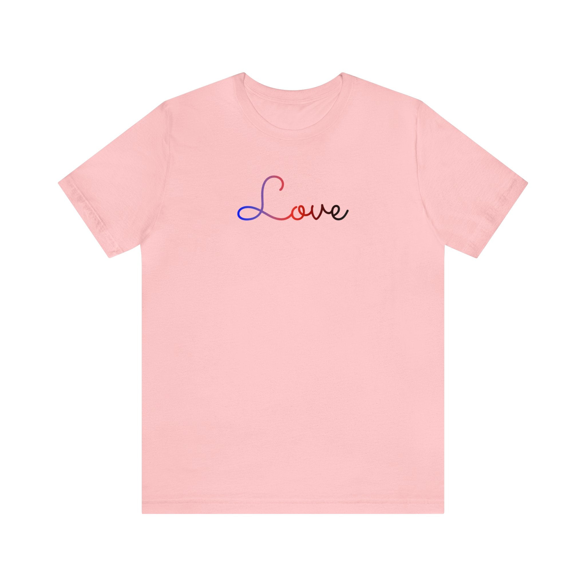 Polyamory Love Script Tee: Subtly Elegant Pride T-Shirt