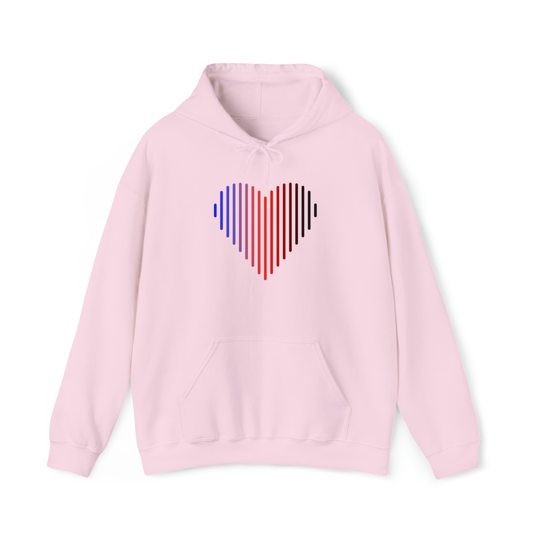Polyamory Heart Lines Hoodie: Pride Gradient Sweater