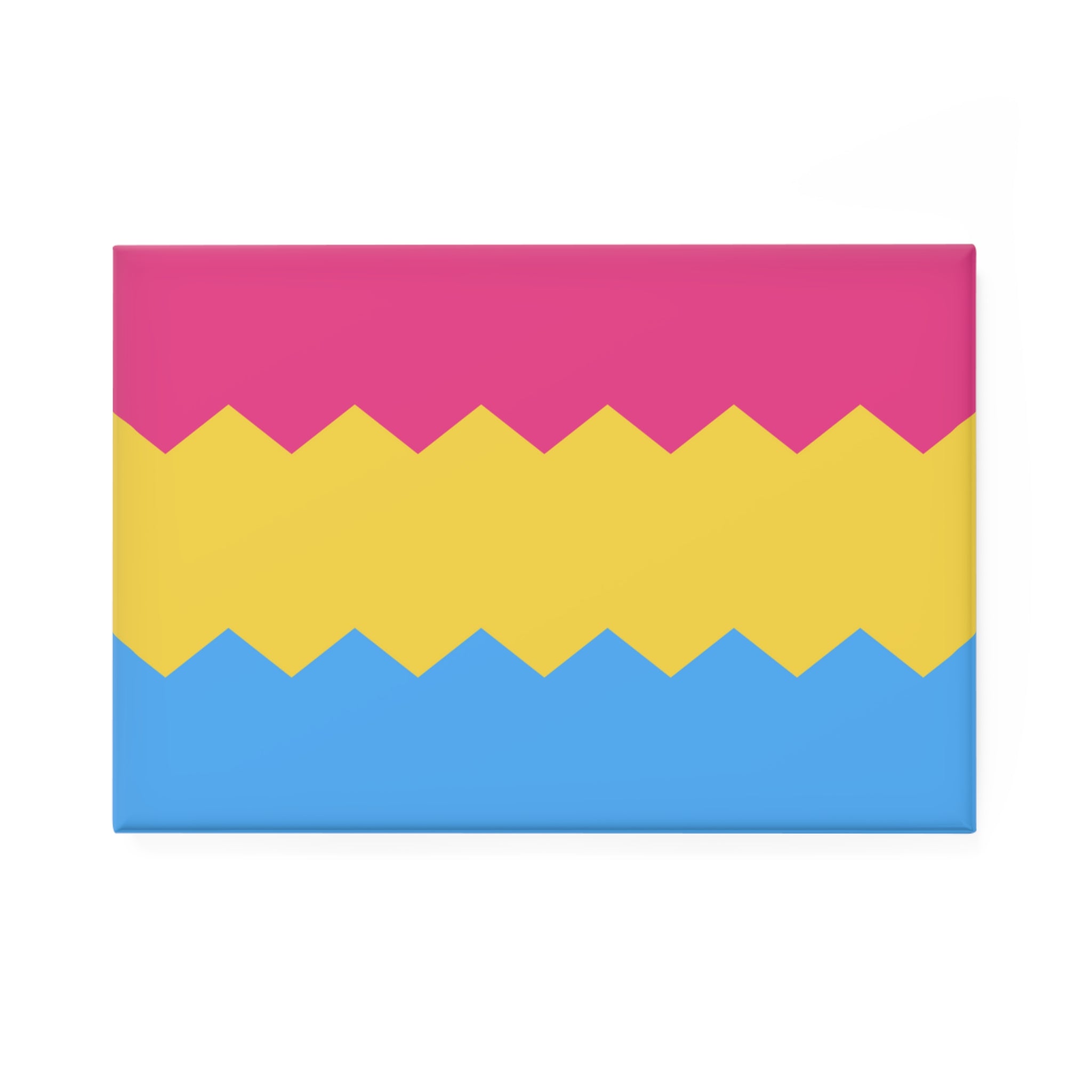 Pansexual Pride Flag Magnet: Wavey Rectangle Button for Fridge