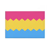 Pansexual Pride Flag Magnet: Wavey Rectangle Button for Fridge