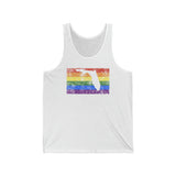 Florida Pride Flag Tank: Rainbow LGBTQ+ State Silhouette Distressed Tank-Top