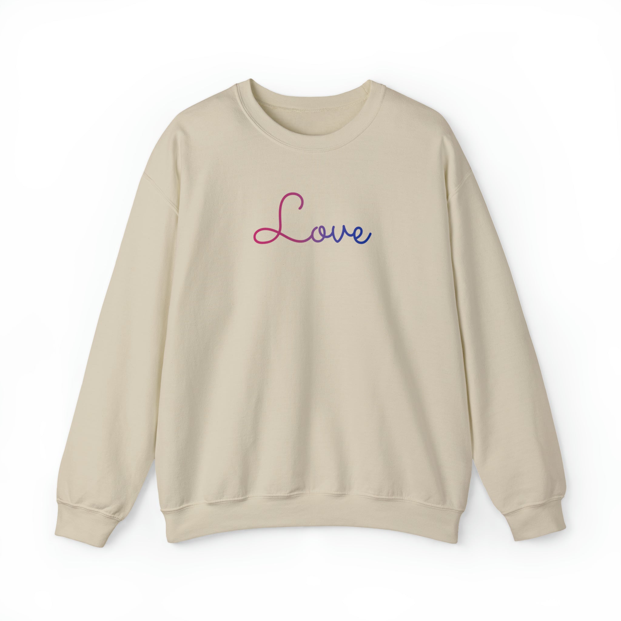 Bisexual Love Script Sweatshirt: Subtly Elegant Pride Sweater