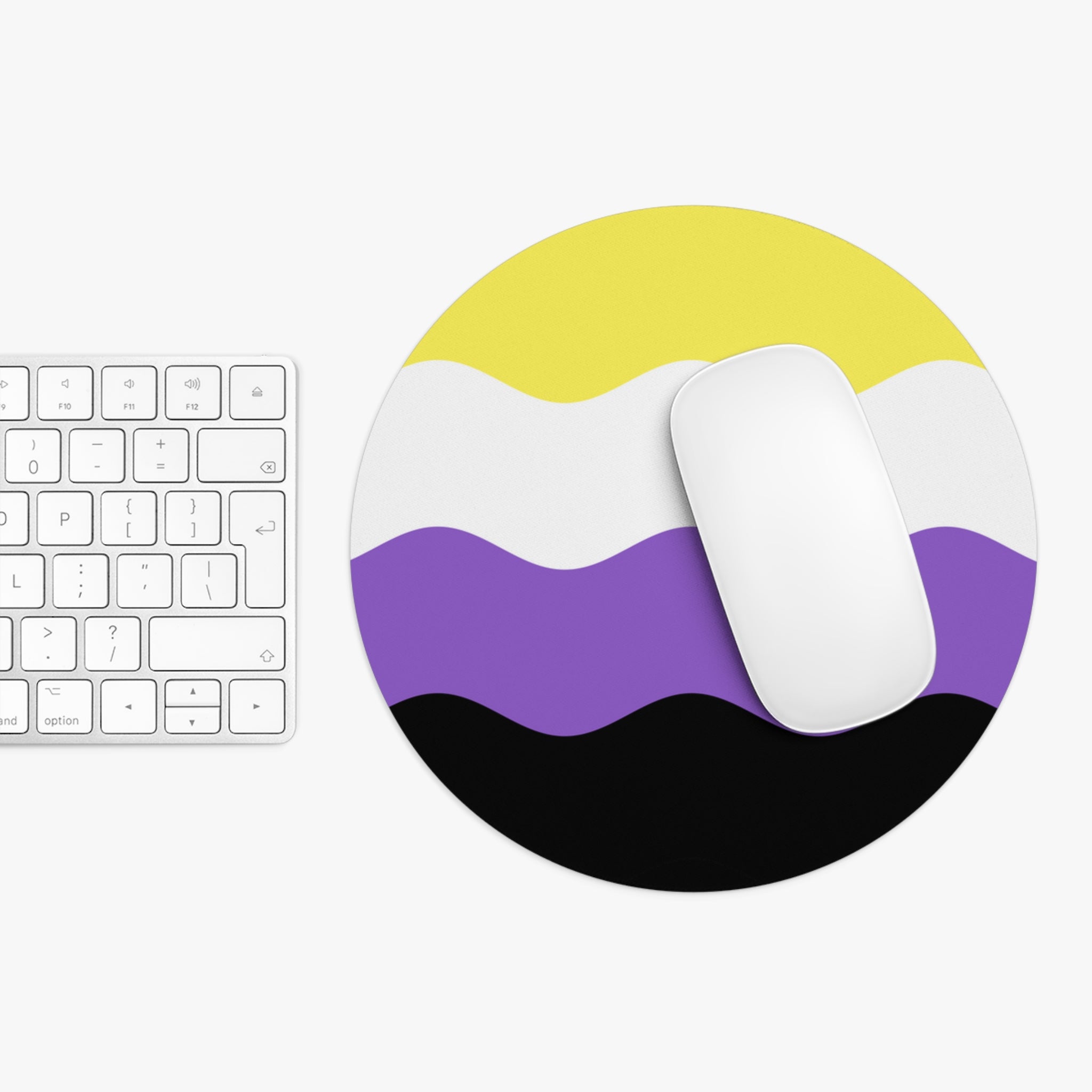 Nonbinary Flag Ripple Mousepad: Wavey Design for Desk