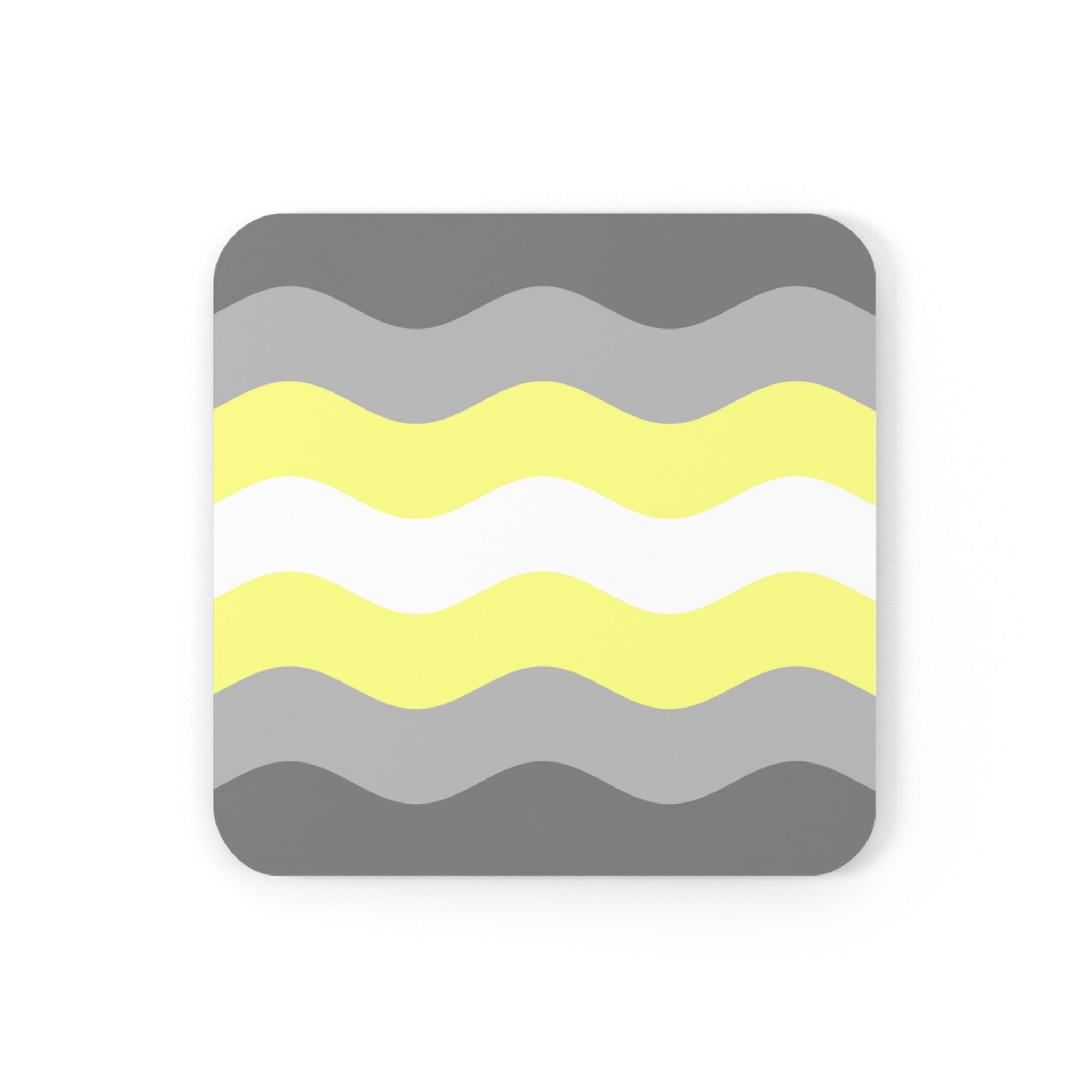 Demigender Flag Coaster Set: 4 Corkwood Ripple Drink Coasters