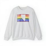 Nevada Pride Flag Sweater: Rainbow LGBTQ+ State Silhouette Distressed Sweatshirt