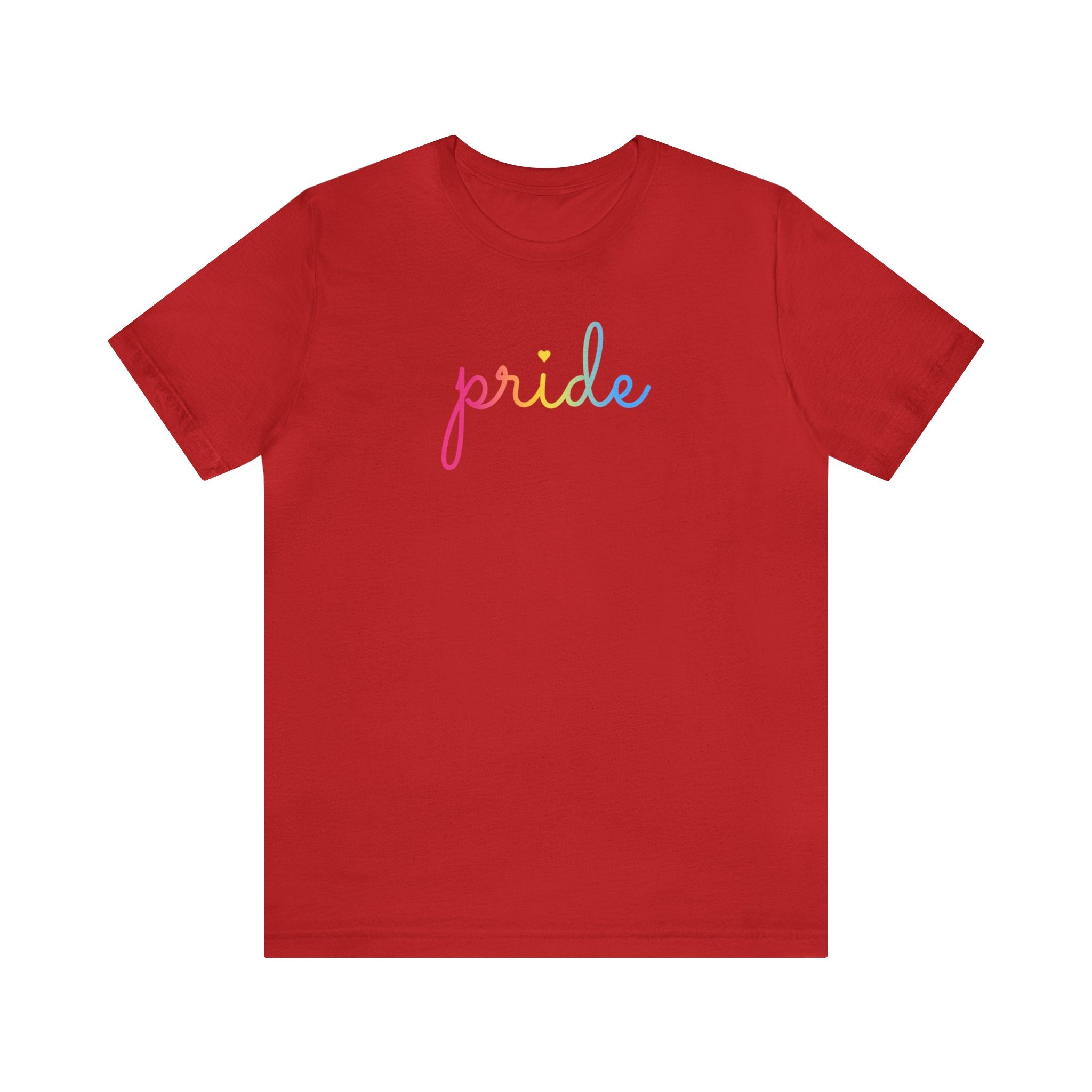 Pansexual Pride T-Shirt: Flowing Cursive 'Pride' in Gradient Hues