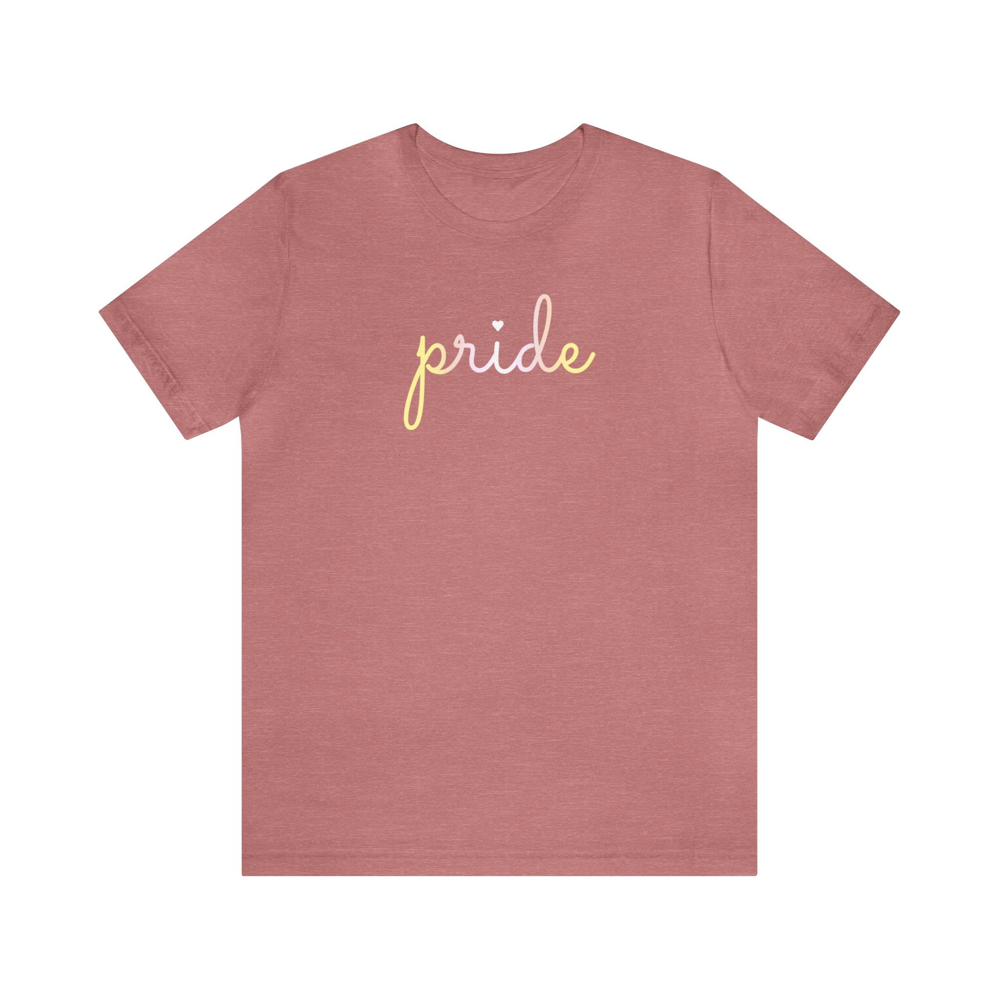 Pangender Pride T-Shirt: Flowing Cursive 'Pride' in Gradient Hues