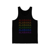 Alabama LGBTQ+ Pride Flag, Faded Black Tank-Top