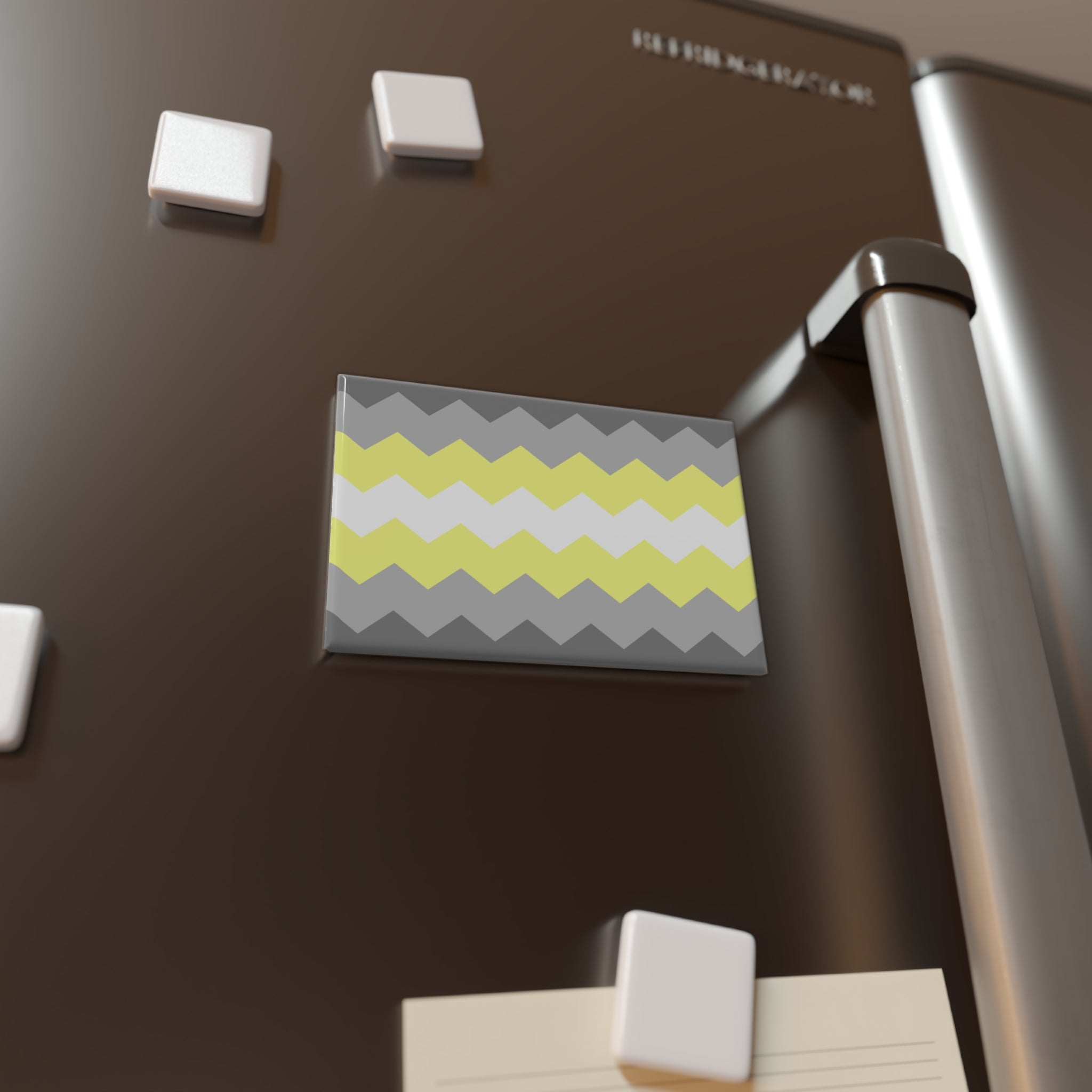Demigender Pride Flag Magnet: Wavey Rectangle Button for Fridge